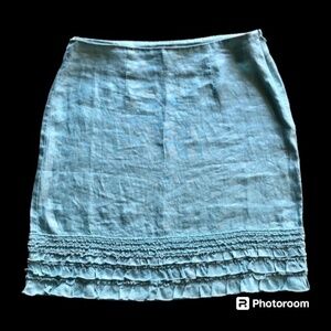 Tommy Bahama Blue Ruffled Pencil Skirt